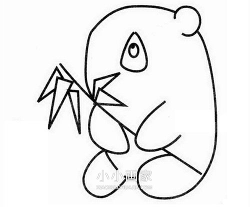 吃竹子大熊猫简笔画画法图片步骤步骤5