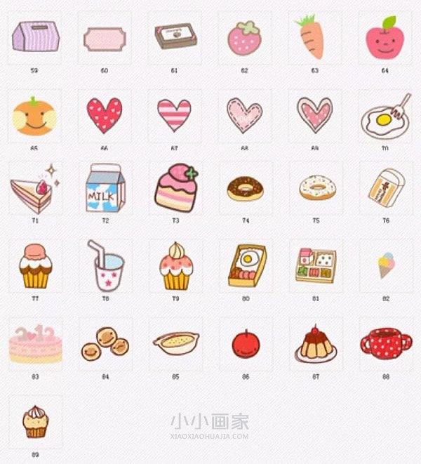 绘本故事各种食物饮料手账简笔画素材