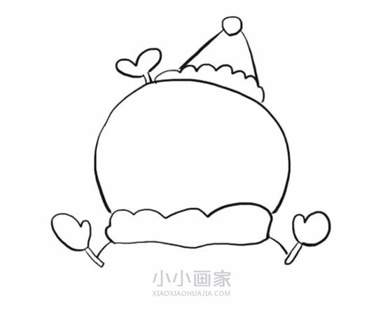 可爱的圣诞雪人简笔画画法图片步骤步骤5