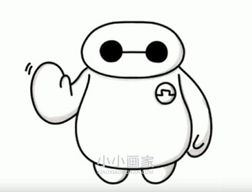 打招呼的大白简笔画画法图片步骤步骤1
