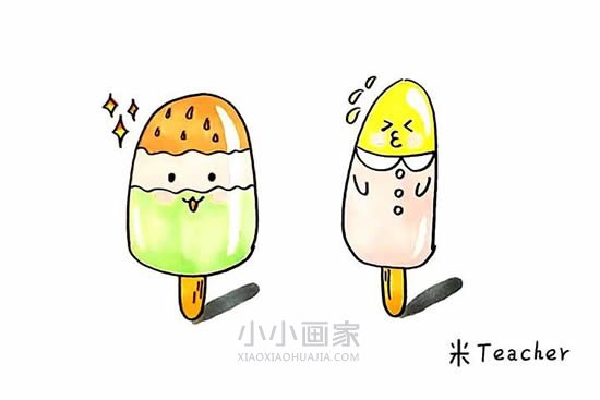 夏天卡通雪糕简笔画画法图片步骤步骤1