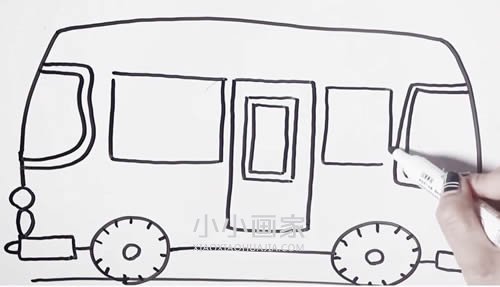 小型公交车简笔画画法图片步骤步骤6