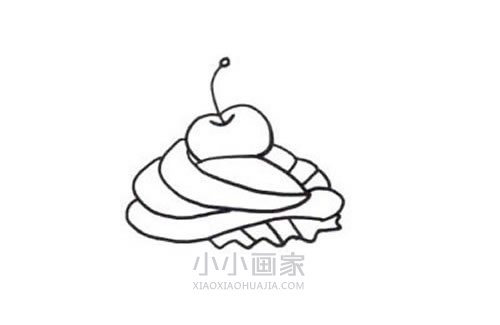 彩色纸杯蛋糕简笔画画法图片步骤步骤4