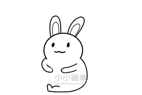 背靠胡萝卜的小白兔简笔画画法图片步骤步骤4