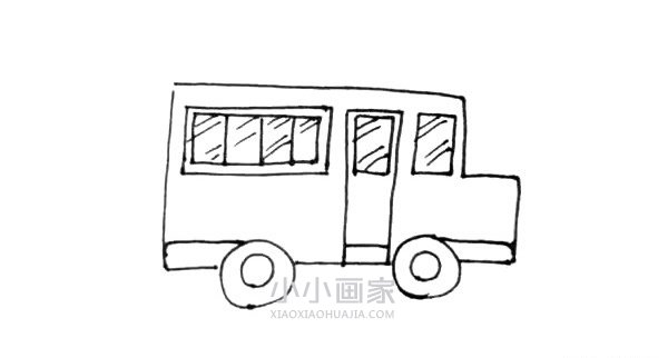 简单校车简笔画画法图片步骤步骤6