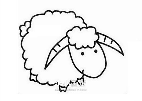 绘本故事伸脖子的羊简笔画画法图片步骤