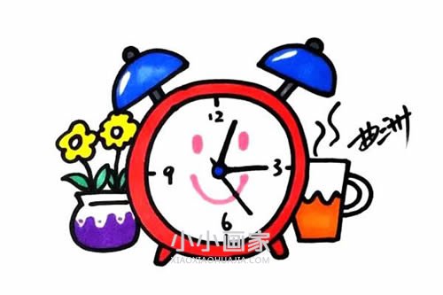 彩色闹钟简笔画画法图片步骤步骤1