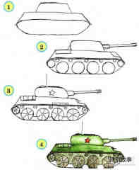 逼真的坦克简笔画画法图片步骤