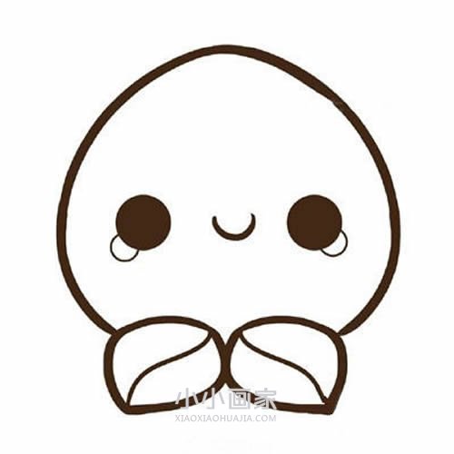 可爱彩色桃子简笔画画法图片步骤步骤6