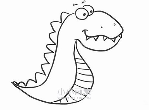 搞笑恐龙简笔画画法图片步骤步骤8