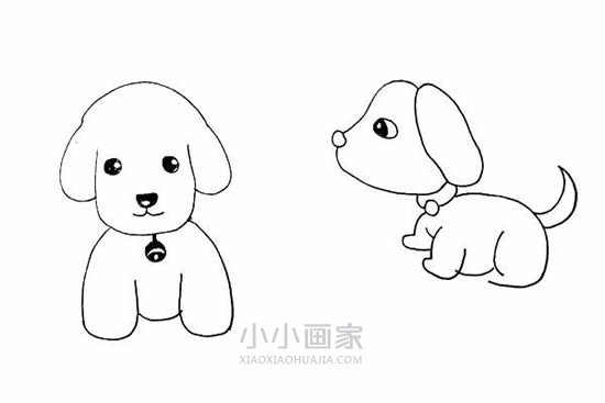 两只可爱狗狗简笔画画法图片步骤步骤8