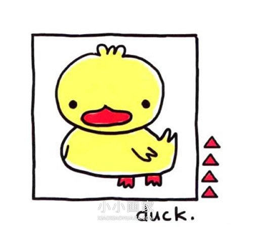绘本故事卡通黄色小鸭子简笔画画法图片步骤