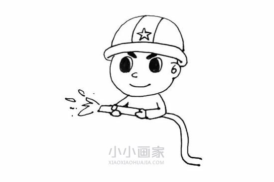 勇敢消防员简笔画画法图片步骤步骤7