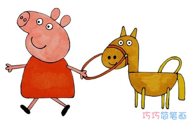 绘本故事怎么画小猪佩奇涂颜色 小猪佩奇的画法简笔画图片