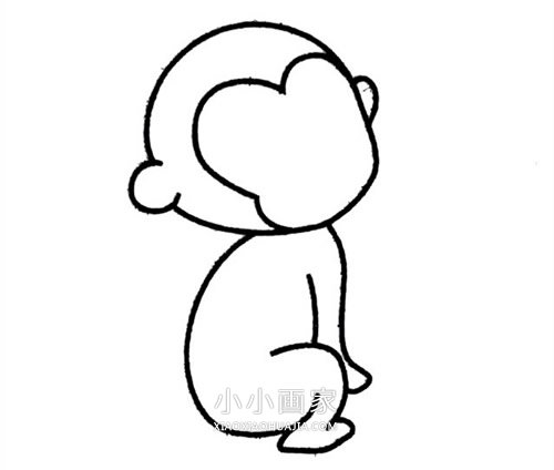 可爱小猴子简笔画画法图片步骤步骤3