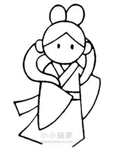 中秋节嫦娥仙子简笔画画法图片步骤步骤1