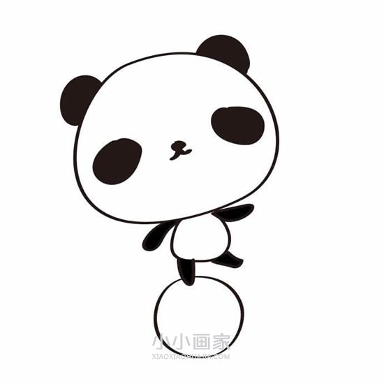 表演杂耍的大熊猫简笔画画法图片步骤步骤7