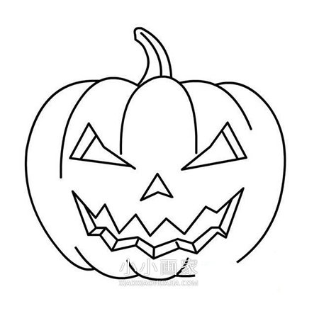 卡通南瓜灯简笔画画法图片步骤步骤3