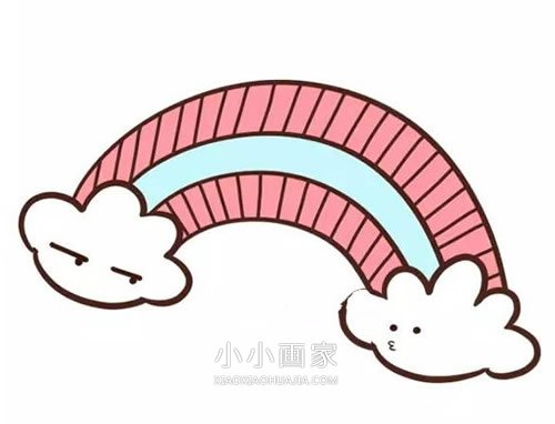 绘本故事卡通风彩虹简笔画画法图片步骤