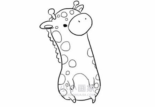 搞笑胖长颈鹿简笔画画法图片步骤步骤4
