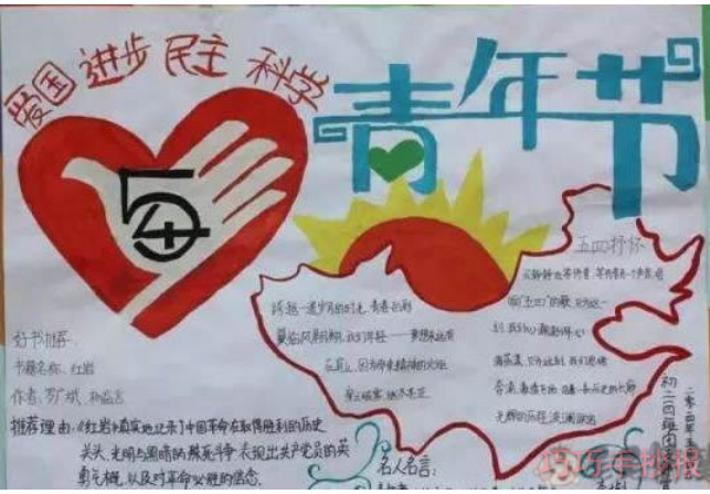 绘本故事青年节手抄报怎么画简单又漂亮小学生获奖模板