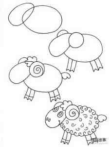 简单又可爱小绵羊简笔画画法图片步骤
