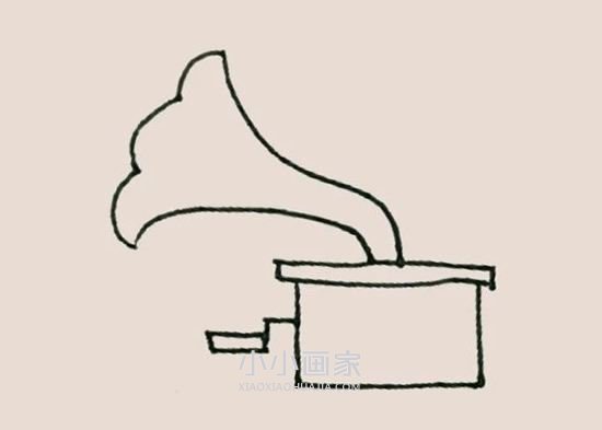 彩色留声机简笔画画法图片步骤步骤5