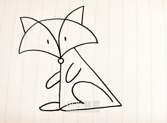 小狐狸简笔画画法图片步骤步骤3