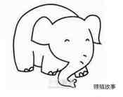 可爱小象简笔画画法图片步骤