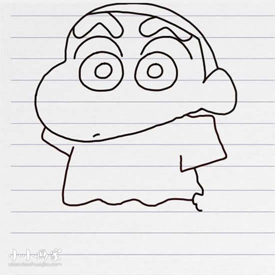 彩色蜡笔小新简笔画画法图片步骤步骤6