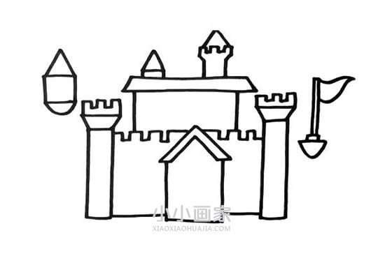 魔法城堡简笔画画法图片步骤步骤4