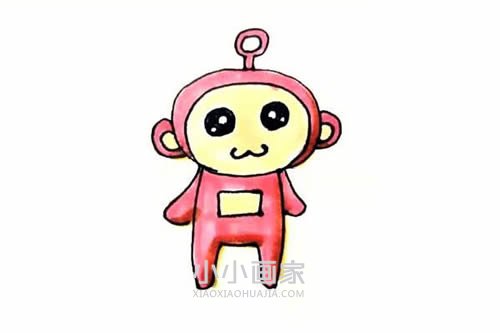 红色天线宝宝小波的简笔画画法图片步骤