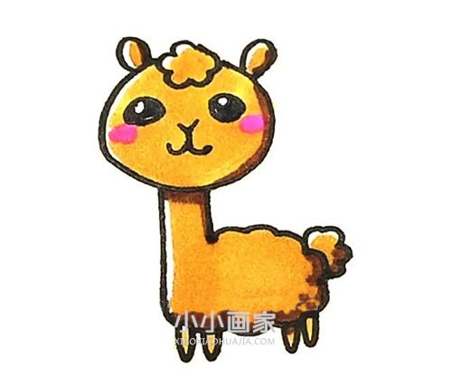 绘本故事彩色羊驼简笔画画法图片步骤