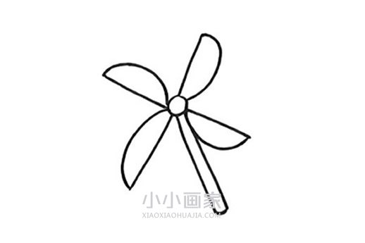 彩色风车简笔画画法图片步骤步骤4