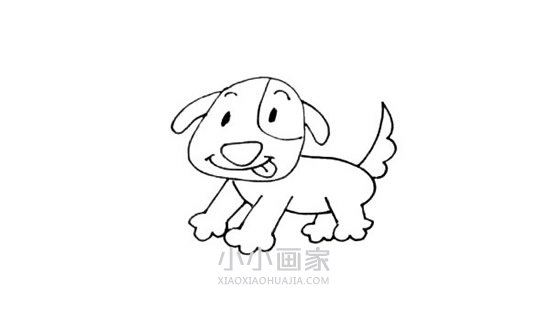 草丛中的小狗简笔画画法图片步骤步骤7