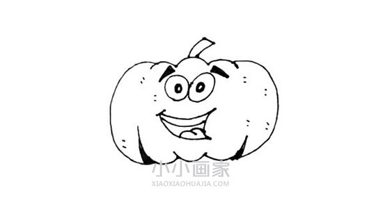 卡通南瓜简笔画画法图片步骤步骤6