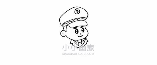敬礼的警察简笔画画法图片步骤步骤7