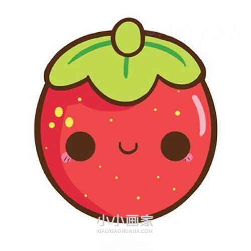 彩色卡通草莓简笔画画法图片步骤步骤1