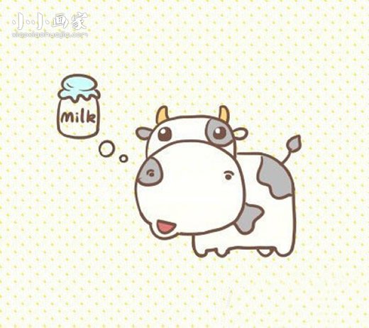 绘本故事超萌奶牛简笔画画法图片步骤
