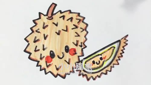 绘本故事卡通榴莲简笔画画法图片步骤