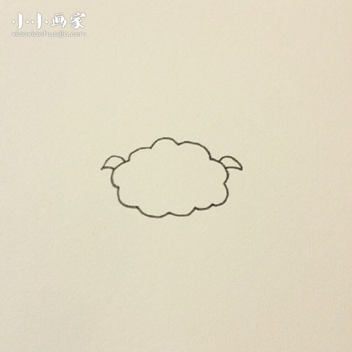 卡通彩色睡觉小绵羊简笔画画法图片步骤步骤3