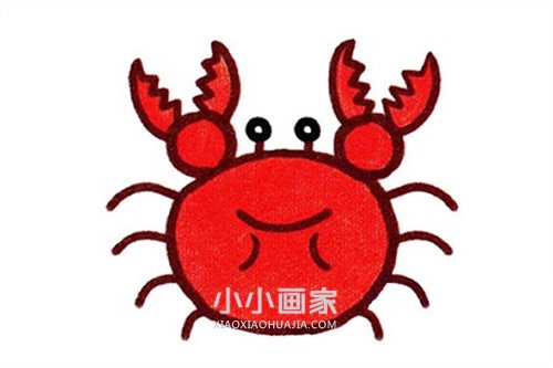 绘本故事彩色大闸蟹简笔画画法图片步骤