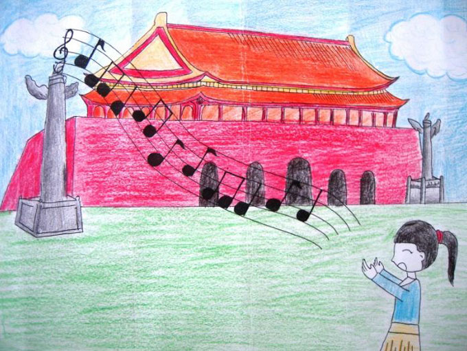 绘本故事怎么画天安门 北京天安门儿童画图片大全