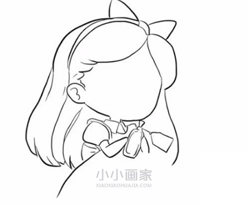 可爱女孩爱丽丝简笔画画法图片步骤步骤5