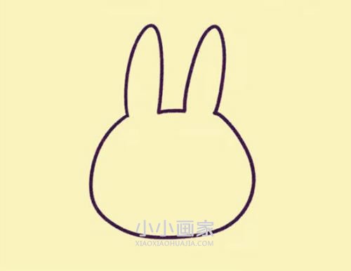 快乐卡通小白兔简笔画画法图片步骤步骤2
