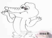 可爱卡通鳄鱼简笔画画法图片步骤步骤6