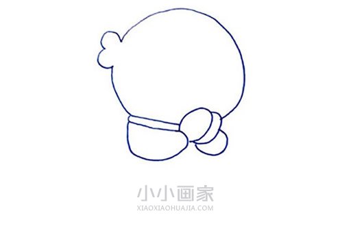 萌萌哒哆啦A梦简笔画画法图片步骤步骤3
