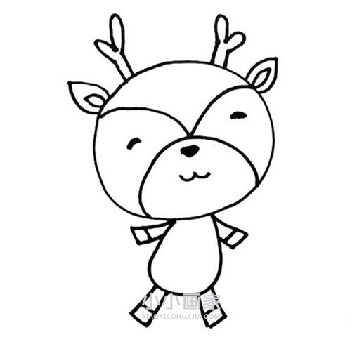 卡通小鹿简笔画画法图片步骤步骤4