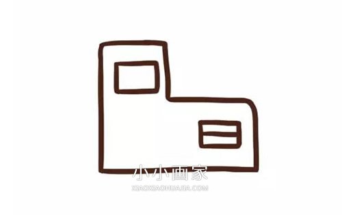 可爱挖掘机简笔画画法图片步骤步骤2