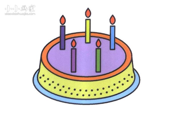 生日蛋糕简笔画画法图片步骤步骤1